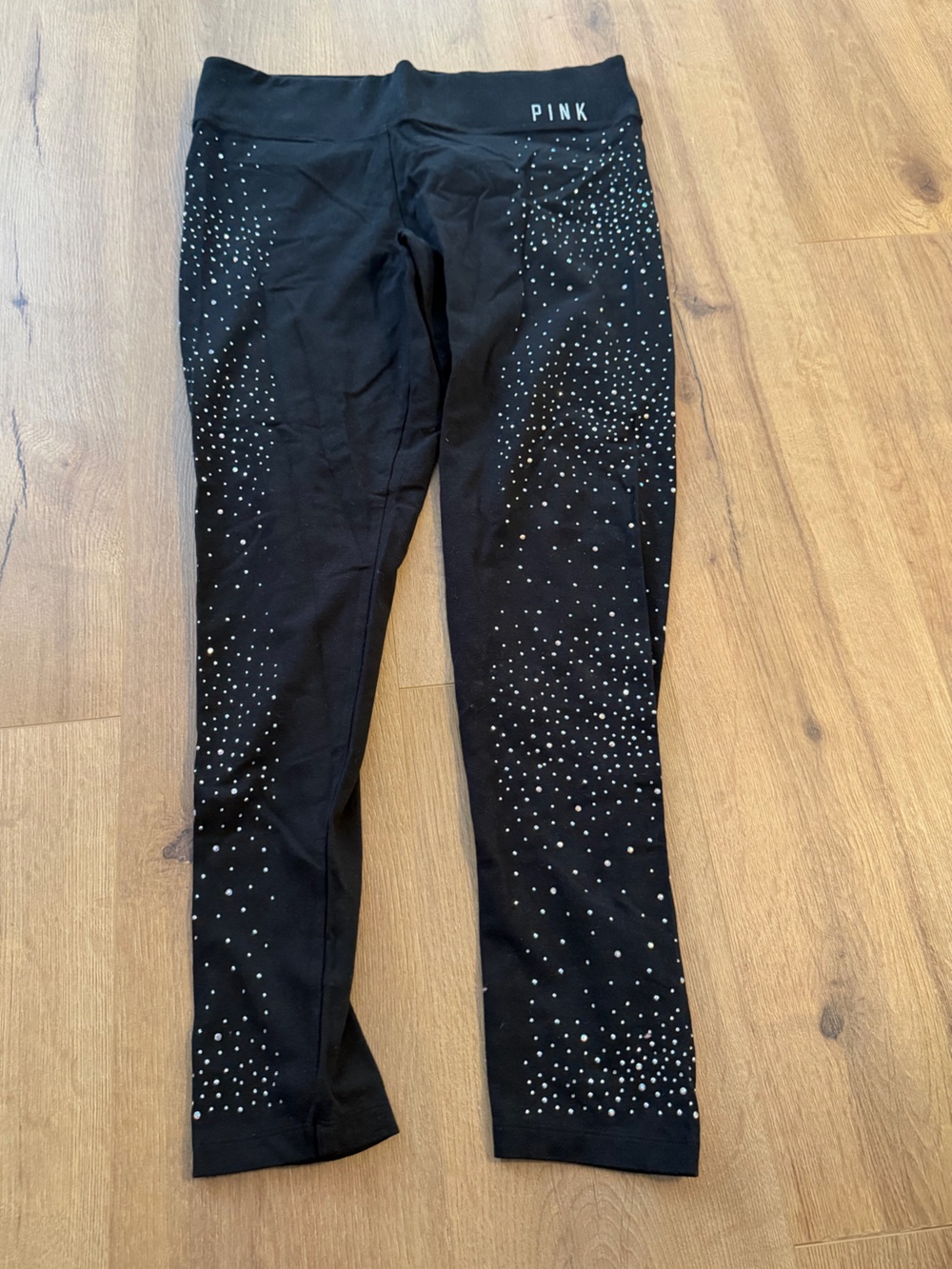 PINK Victoria's Secret Black Embellished Women's Leggings